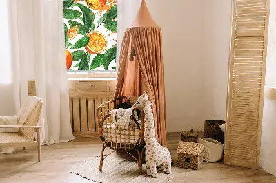 Rollo lichtundurchlässig Orangen und Blätter