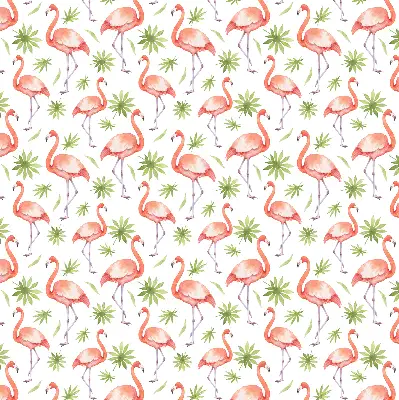Rollo lichtundurchlässig Flamingo und Blätter