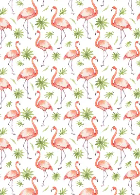 Rollo lichtundurchlässig Flamingo und Blätter