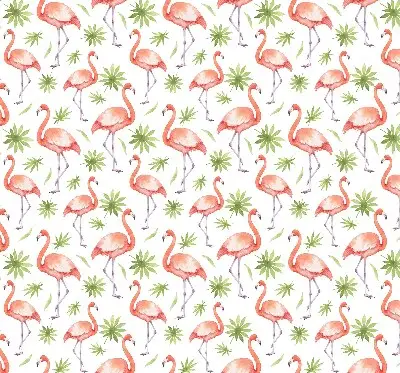 Rollo lichtundurchlässig Flamingo und Blätter