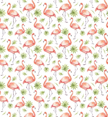 Rollo lichtundurchlässig Flamingo und Blätter