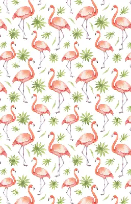 Rollo lichtundurchlässig Flamingo und Blätter