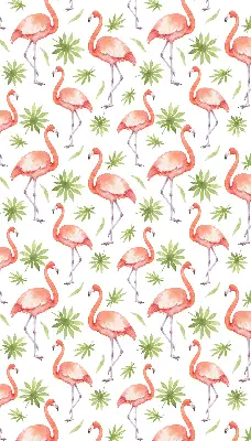 Rollo lichtundurchlässig Flamingo und Blätter