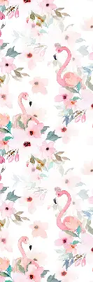 Verdunkelungsrollo Flamingos zwischen den Blumen