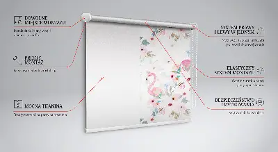 Verdunkelungsrollo Flamingos zwischen den Blumen