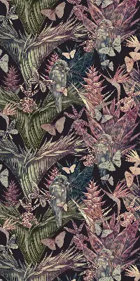 Fenster rollo Exotische Pflanzen und Vögel