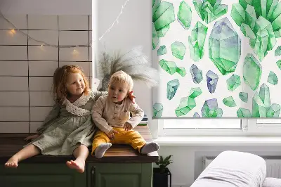 Rollo lichtundurchlässig Grüne Kristalle