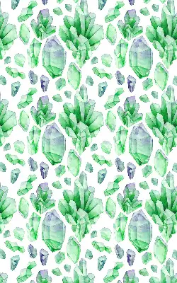 Rollo lichtundurchlässig Grüne Kristalle