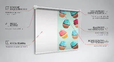 Fenster rollo Cupcakes