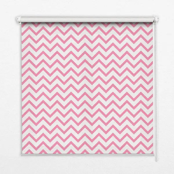 Rollo lichtundurchlässig Horizontale rosa Zickzacklinien