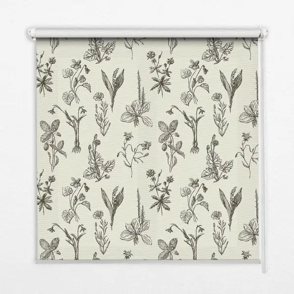 Fenster rollo Gezeichnete Blumen