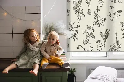 Fenster rollo Gezeichnete Blumen