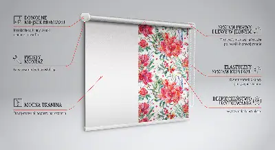Fenster rollo Rote Blüten