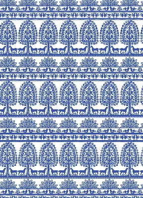 Rollo lichtundurchlässig Blaues Muster