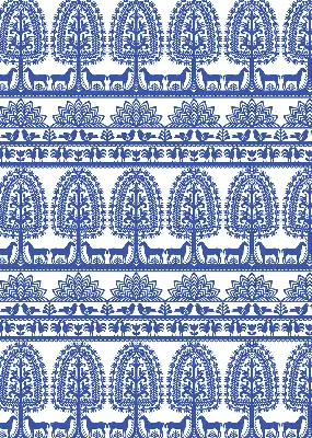 Rollo lichtundurchlässig Blaues Muster