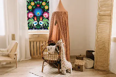 Rollo lichtundurchlässig Bunte Hähne