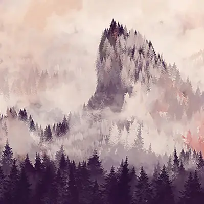 Rollo lichtundurchlässig Bemalte Berge
