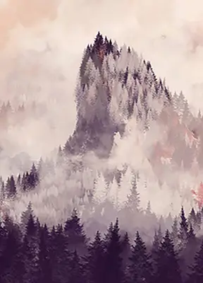 Rollo lichtundurchlässig Bemalte Berge
