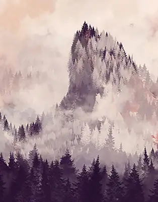 Rollo lichtundurchlässig Bemalte Berge