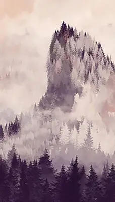 Rollo lichtundurchlässig Bemalte Berge