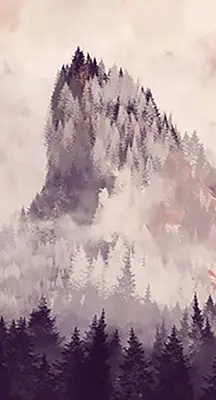Rollo lichtundurchlässig Bemalte Berge