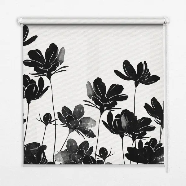 Verdunkelungsrollo Schwarze Blüten