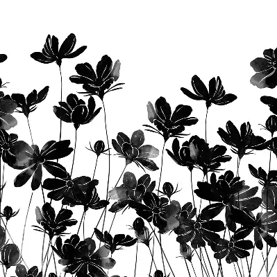 Verdunkelungsrollo Schwarze Blüten