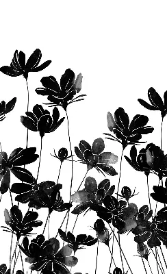 Verdunkelungsrollo Schwarze Blüten