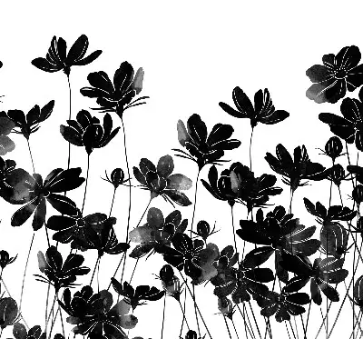 Verdunkelungsrollo Schwarze Blüten