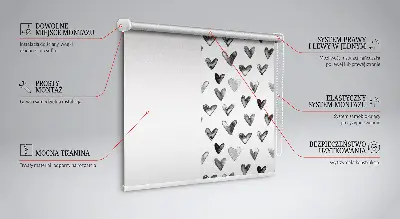 Fenster rollo Schwarze Herzen