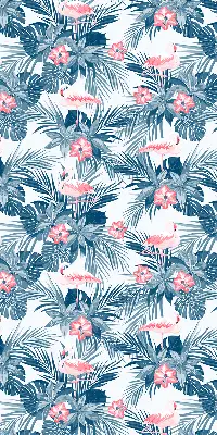 Rollo lichtundurchlässig Tropische Pflanzen und Flamingos