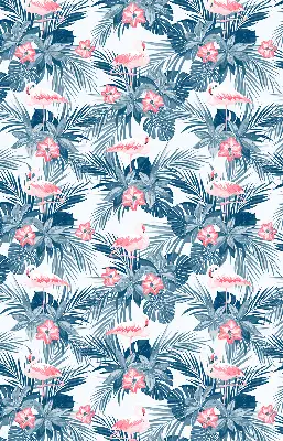 Rollo lichtundurchlässig Tropische Pflanzen und Flamingos