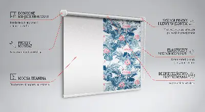 Rollo lichtundurchlässig Tropische Pflanzen und Flamingos