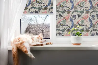 Fenster rollo Bunte Pfauen
