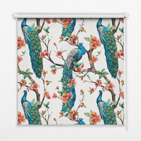 Fenster rollo Pfau auf einem Ast