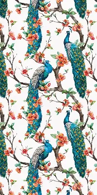 Fenster rollo Pfau auf einem Ast