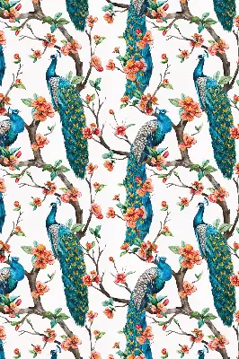 Fenster rollo Pfau auf einem Ast