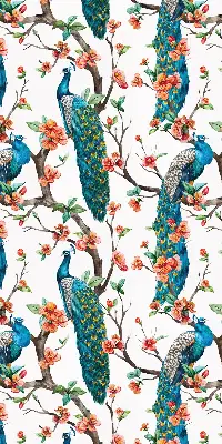 Fenster rollo Pfau auf einem Ast