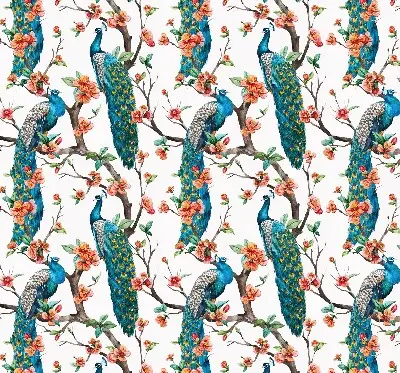 Fenster rollo Pfau auf einem Ast