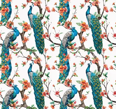 Fenster rollo Pfau auf einem Ast