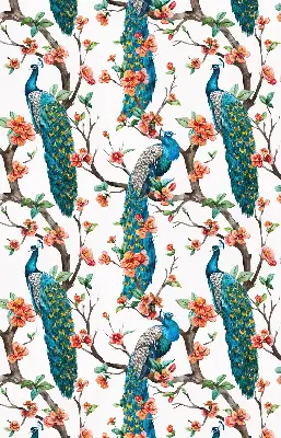 Fenster rollo Pfau auf einem Ast