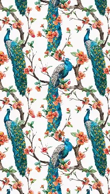 Fenster rollo Pfau auf einem Ast