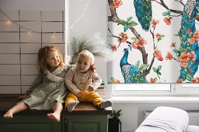 Fenster rollo Pfau auf einem Ast