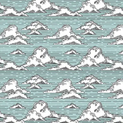 Rollo lichtundurchlässig Wolken