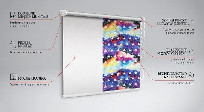 Rollo lichtundurchlässig Weiße Dreiecke auf farbigem Hintergrund