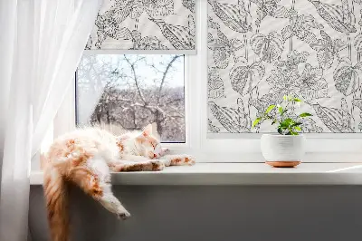 Verdunkelungsrollo Gezeichnete Blumen