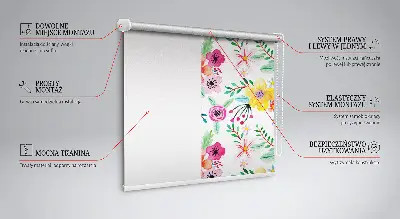 Rollo lichtundurchlässig Gemalte Blumen