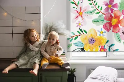 Rollo lichtundurchlässig Gemalte Blumen