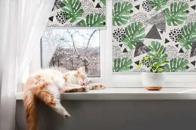 Fenster rollo Blätter Dreiecke Punkte