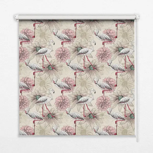 Verdunkelungsrollo Weiße Flamingos
